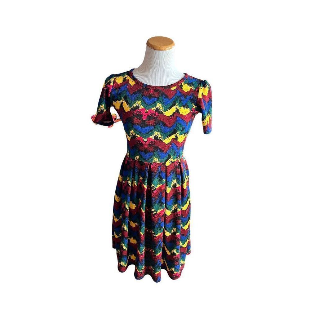 NWT Womens Lularoe Amelia Watercolor Pocket Dress - Sz XS